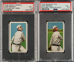 1909-1911 T206 White Border Chief Bender Trees in Background and No Trees in Background PSA VG+ 3.5 Pair