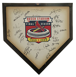 2005 St. Louis Cardinals Team-Signed Home Plate Including Pujols, Molina, Rolen, and Walker