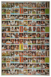 1964 Topps Uncut Sheet (132 Cards) with Hank Aaron and Two "A.L. Bombers" with Mantle
