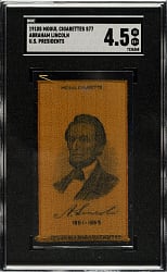 Circa 1910 S77 Mogul Cigarettes "Presidents of the United States" Tobacco Silks Abraham Lincoln SGC VG/EX+ 4.5