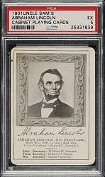 1901 Uncle Sam's Cabinet Playing Cards Abraham Lincoln PSA EX 5