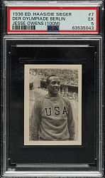 1936 Ed. Haas/Die Sieger Der Olympiade Berlin #7 Jesse Owens PSA EX 5