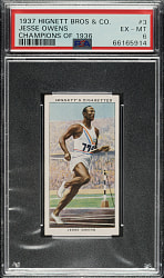 1937 Hignett Bros & Co. "Champions of 1936" #3 Jesse Owens PSA EX-MT 6