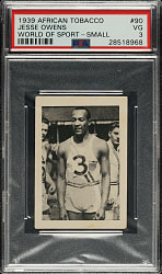 1939 African Tobacco "The World of Sport" (Small) #90 Jesse Owens PSA VG 3