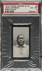 1912 Cohen, Weenen & Co. "Famous Boxers" Jack Johnson Green Back PSA EX-MT 6