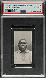 1912 Cohen, Weenen & Co. "Famous Boxers" Jack Johnson Green Back PSA VG-EX 4