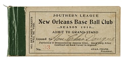 1910 New Orleans Pelicans Season-Ticket Booklet - Shoeless Joe Jackson on Team
