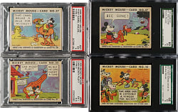 1935 R89 Gum, Inc. "Mickey Mouse" Bubble Gum Near-Complete Set (90/96) Plus Two Wax Wrappers