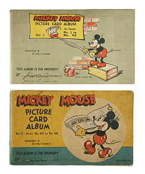1935 R89 Gum, Inc. "Mickey Mouse" Bubble Gum Original Display Album Pair Including Series 2 (#49-96) Complete Set