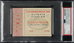 1936 Berlin Summer Olympic Ticket Stub PSA EX 5 - Jesse Owens Olympic Debut