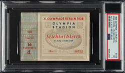1936 Berlin Summer Olympic Ticket Stub PSA NM 7 - Jesse Owens Fourth Gold Medal