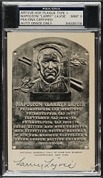 Signed 1953-1955 Artvue (Type 1) Black-and-White Hall of Fame Postcard Nap Lajoie PSA/DNA MINT 9