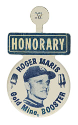 Circa 1962 Roger Maris Gold Mine Ice Cream Booster Tab