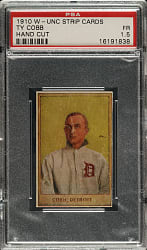 1910 W-UNC Strip Card Ty Cobb PSA FAIR 1.5