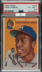 1954 Topps #128 Hank Aaron Rookie PSA EX-MT+ 6.5 (MBA Silver Diamond)