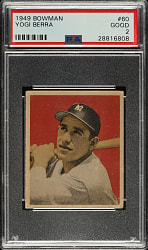 1949 Bowman #60 Yogi Berra PSA GOOD 2