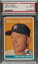 1958 Topps #150 Mickey Mantle PSA EX-MT 6