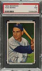1952 Bowman #1 Yogi Berra PSA NM 7