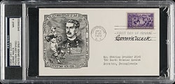 1939 Connie Mack Signed Baseball Centennial First-Day Cover PSA/DNA MINT 9