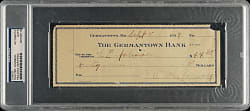 1939 Walter Johnson Signed Check - PSA/DNA