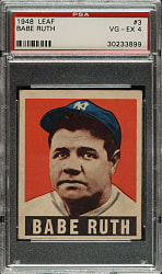 1948-1949 Leaf #3 Babe Ruth PSA VG-EX 4