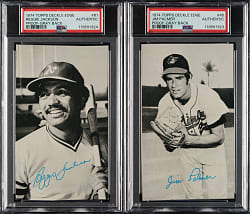 1974 Topps Deckle Edge Proof #45 Jim Palmer and #61 Reggie Jackson PSA Authentic Pair