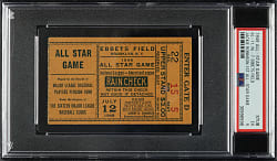 1949 All-Star Game Ticket Stub PSA EX 5 - First Appearance of Black Players Including Jackie Robinson!