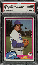 1981 Topps Traded #850 Fernando Valenzuela Rookie PSA GEM MINT 10
