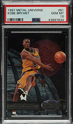 1997-1998 Skybox Metal Universe Basketball #81 Kobe Bryant PSA GEM MINT 10