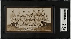1913 T200 Fatima Team Card St. Louis Nationals with Miller Huggins SGC GOOD+ 2.5