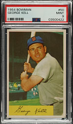 1954 Bowman #50 George Kell PSA MINT 9 - Highest Graded!