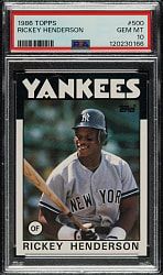 1986 Topps #500 Rickey Henderson PSA GEM MINT 10