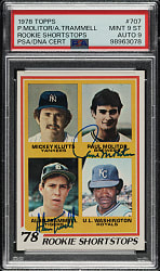 Signed 1978 Topps #707 Paul Molitor and Alan Trammell Rookie PSA MINT 9 (ST) with MINT 9 Signature