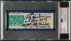September 3, 2003 Los Angeles Dodgers (vs. Houston Astros) Ticket Stub Signed by Rickey Henderson with Inscription PSA/DNA GEM MINT 10 - Fourth All-Time Games Played