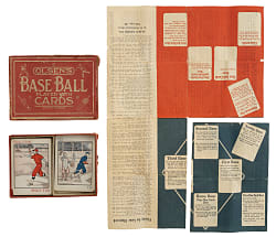 1922 Olsen's Baseball Game with Instructions and Babe Ruth & Ty Cobb E120 American Caramel Card Offer