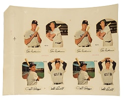 1952 Star-Cal Decals Type 2 Boston Red Sox Eight-Picture Uncut Proof Panel Including Two Ted Williams