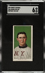 1909-1911 T206 White Border Hooks Wiltse Portrait No Cap SGC EX/NM 6