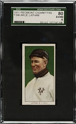 1909-1911 T206 White Border Arlie Latham SGC EX/NM 80