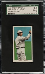 1909-1911 T206 White Border John McGraw Finger in Air SGC EX/NM 80