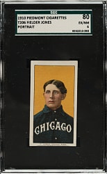 1909-1911 T206 White Border Fielder Jones Portrait SGC EX/NM 80