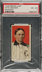 1909-1911 T206 White Border Otto Kruger PSA VG-EX 4 - Broad Leaf 350 Back