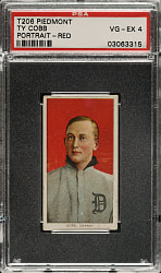 1909-1911 T206 White Border Ty Cobb Portrait Red Background PSA VG-EX 4
