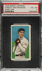1909-1911 T206 White Border Christy Mathewson Dark Cap PSA VG-EX 4