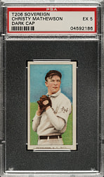1909-1911 T206 White Border Christy Mathewson Dark Cap PSA EX 5 - Sovereign 460 Back