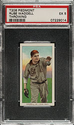 1909-1911 T206 White Border Rube Waddell Throwing PSA EX 5