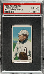 1909-1911 T206 White Border Harry Davis (Davis on Front) PSA EX-MT 6 - Sovereign 350 Back