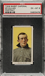 1909-1911 T206 White Border Ed Killian Portrait PSA EX-MT 6