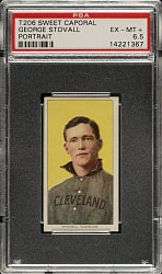 1909-1911 T206 White Border George Stovall Portrait PSA EX-MT+ 6.5