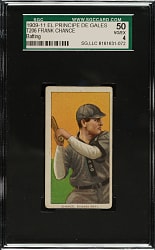 1909-1911 T206 White Border Frank Chance Batting SGC VG/EX 50 - El Principe De Gales Back