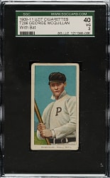 1909-1911 T206 White Border George McQuillan with Bat SGC VG 40 - Uzit Back